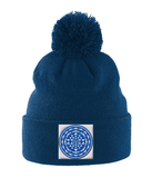 Shri Yantra (Blue) - Pom Pom Beanie