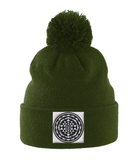 Shri Yantra (Black) - Pom Pom Beanie
