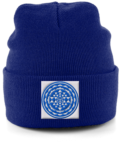 Shri Yantra (Blue) - Cuffed Beanie