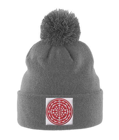 Shri Yantra (Red) - Pom Pom Beanie