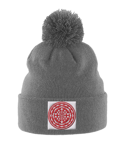 Shri Yantra (Red) - Pom Pom Beanie