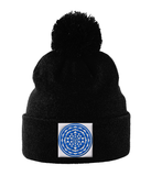 Shri Yantra (Blue) - Pom Pom Beanie