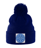 Shri Yantra (Blue) - Pom Pom Beanie