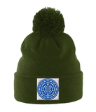 Shri Yantra (Blue) - Pom Pom Beanie