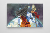 Shiva Looking Over World - Canvas